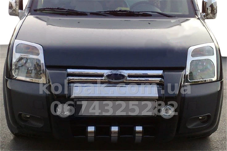 Chrome headlight surrounds (2 pcs) Ford Connect 2002-2013, Carmos, 6454378 Chrome headlight surrounds (2 pcs) Ford Connect 2002-2013, Carmos, 6454378 β photo 1