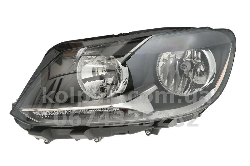 Front left headlight Volkswagen Caddy/Touran 2010-2015, H7/H15, electric adjustment, with motor, black frame, Depo, 441-11G1LMLDEM2 Front left headlight Volkswagen Caddy/Touran 2010-2015, H7/H15, electric adjustment, with motor, black frame, Depo, 441-11G1LMLDEM2 β photo 1