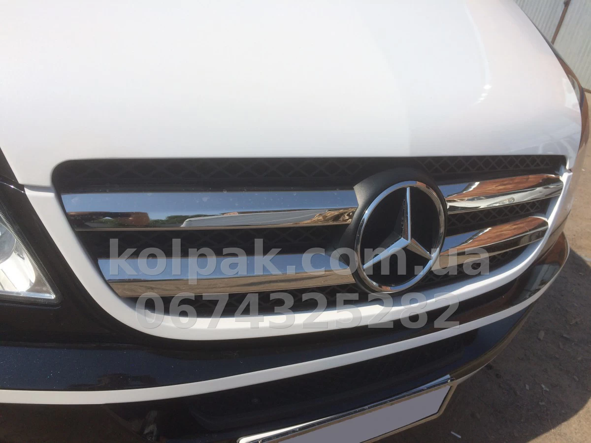 Chrome radiator grille trims (4 pcs) Mercedes-Benz Sprinter W906 2006-, Carmos, 6455715 Chrome radiator grille trims (4 pcs) Mercedes-Benz Sprinter W906 2006-, Carmos, 6455715 β photo 1
