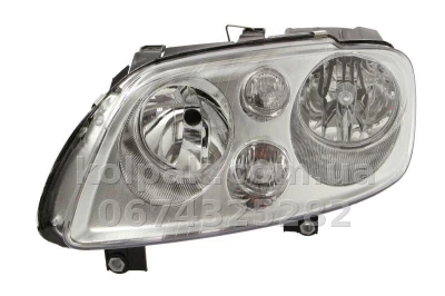 Передня ліва фара Volkswagen Caddy 2004-2010/Touran 2003-2006, H7/H7, електричне регулювання, із моторчиком, хромована рамка, Depo, 441-1172L-LDBM1