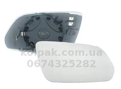 Правий вкладиш дзеркала Skoda Octavia A5 2004-2008/Volkswagen Polo 2005-2008, опуклий, із підігрівом, AVTM, 1Z1857522F, 186412111