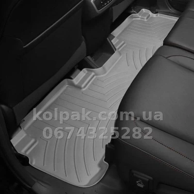 Floor mats for Toyota Highlander 2014-, with raised edges, rear, grey, Weathertech 466322 — photo 2