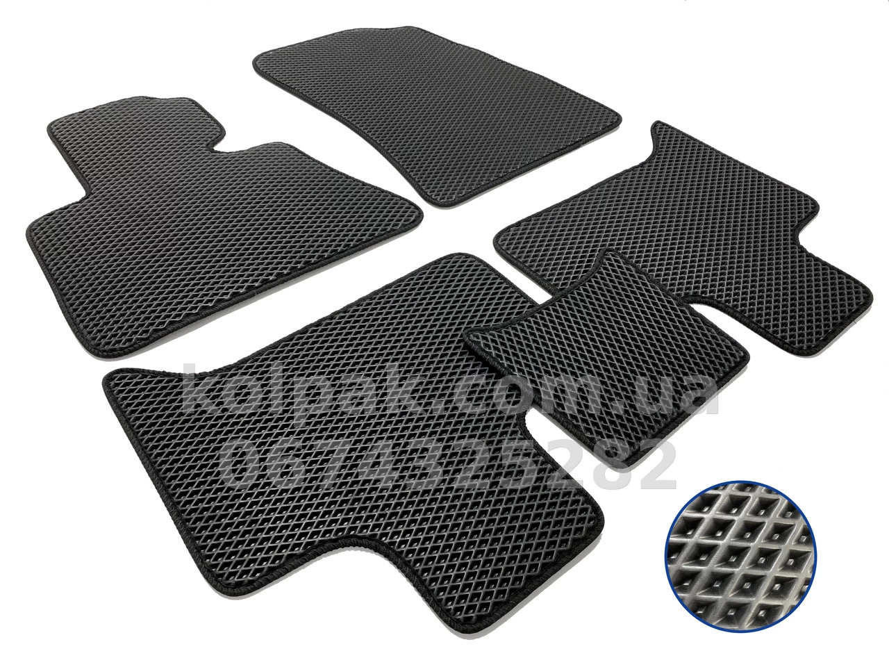 Килимки в салон BMW X5 Е53 1999-2006, EVA, чорні, 5 шт., AVTM BLCEV1057 Килимки в салон BMW X5 Е53 1999-2006, EVA, чорні, 5 шт., AVTM BLCEV1057 — фото 1