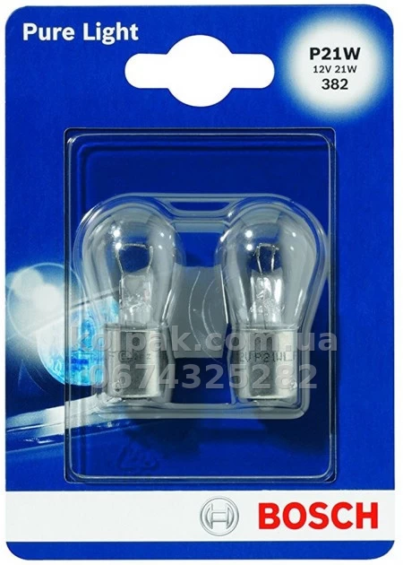 Żarówka samochodowa P21W Pure Light 12V 21W BA15s (opakowanie blistrowe 2 szt.) Żarówka samochodowa P21W Pure Light 12V 21W BA15s (opakowanie blistrowe 2 szt.) — zdjęcie 1