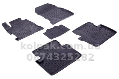 Floor mats for Honda Civic 2012-2016, 4D, Rubber, 5 pcs, Seintex, 85082 — photo 3