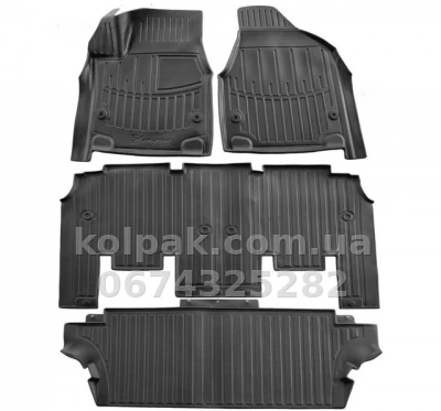 Поліуретанові килимки в салон Chrysler Grand Voyager 5 RT 2008-2016/Dodge Grand Caravan 5 RT 2008-2020, з бортиком, Stingray, 5061024