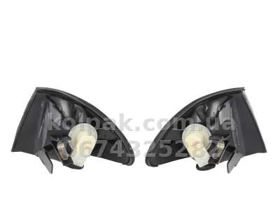 Indicator light BMW 3-Series (E46) 1998-2001, smoked, left+right + bulb, Depo, 444-1506P-AE-S — photo 2