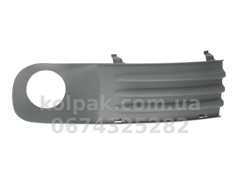 Ліва решітка бампера Volkswagen T5 2003-2009, з отвором для протитуманної фари, AVTM, 7H08074897G9, 7405 993 Ліва решітка бампера Volkswagen T5 2003-2009, з отвором для протитуманної фари, AVTM, 7H08074897G9, 7405 993 — фото 1