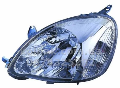 Передня ліва фара Toyota Yaris 2003-2006, електричне регулювання, без ламп, тип Valeo (H4/PY21W/W5W) Depo 212-11F5R-LD-EM