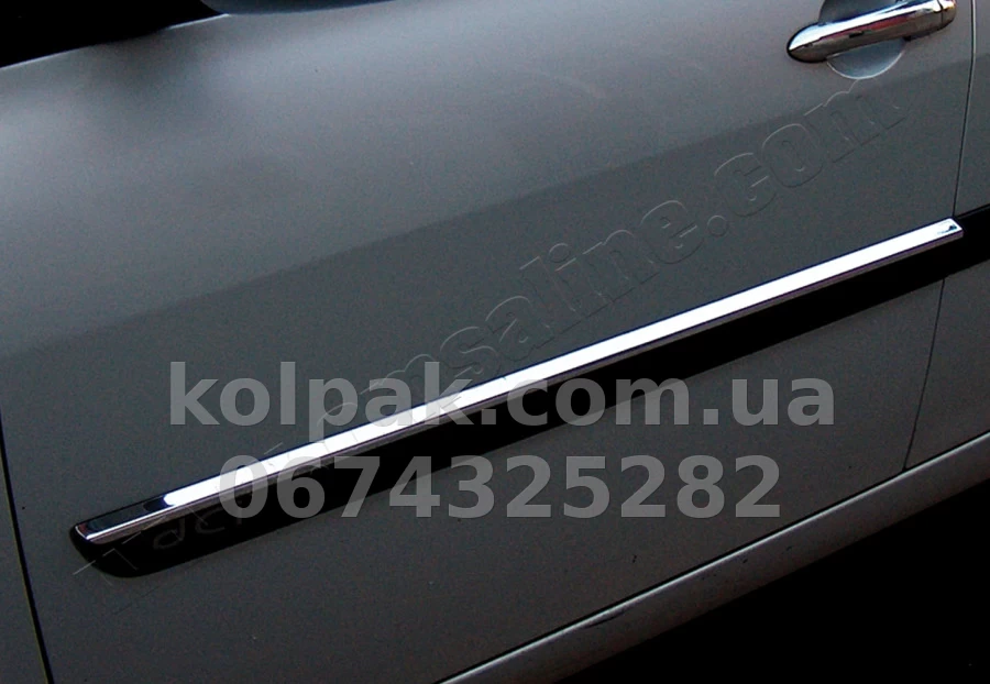 Chrome door moulding covers (4 pcs, Stainless steel, narrow) Renault Megane 5D/SD 2004-2010, OmsaLine, 6103131 Chrome door moulding covers (4 pcs, Stainless steel, narrow) Renault Megane 5D/SD 2004-2010, OmsaLine, 6103131 β photo 1