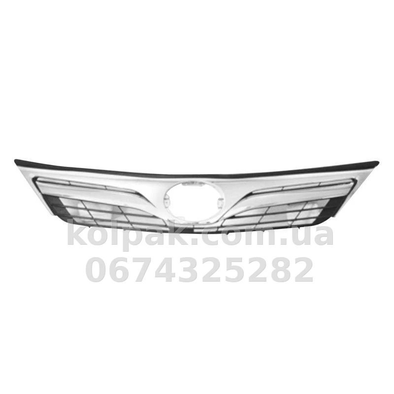 Решітка радіатора Toyota Camry 2011-2014, USA, чорна, із хромованим молдингом, AVTM, 187051991 Решітка радіатора Toyota Camry 2011-2014, USA, чорна, із хромованим молдингом, AVTM, 187051991 — фото 1