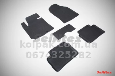Floor mats for Kia Picanto 2 2011-2017, Rubber, 5 pcs, Seintex, 82567 — photo 3
