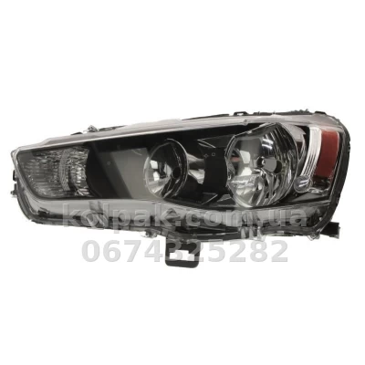 Передня ліва фара Mitsubishi Outlander XL 2010-2012, HB4/HB3, електричне регулювання, чорна, Depo, 214-1198L-LDEM2