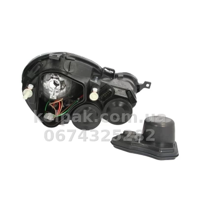 Передня права фара Volkswagen Polo 2002-2005, H7/H1, електричне регулювання, Depo, 441-1150R-LD-EM — фото 2