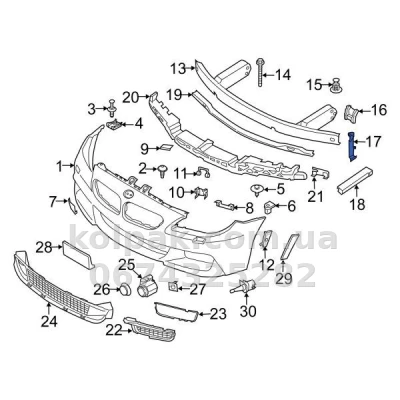 Праве кріплення переднього бампера BMW 5-Series F10/F11 2010-2013/7-Series F01 2008-2015, AVTM, 51117158894, 181420934 — фото 2