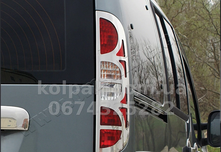 Chrome rear light trims (surround) (2 pcs) Fiat Doblo 2006-, OmsaLine, 2520102 Chrome rear light trims (surround) (2 pcs) Fiat Doblo 2006-, OmsaLine, 2520102 β photo 1