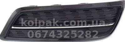 Решітка бампера Acura MDX 2013-2016, права, чорна, із хромованим молдингом, AVTM, 71102TZ5A00, 181104912 Решітка бампера Acura MDX 2013-2016, права, чорна, із хромованим молдингом, AVTM, 71102TZ5A00, 181104912