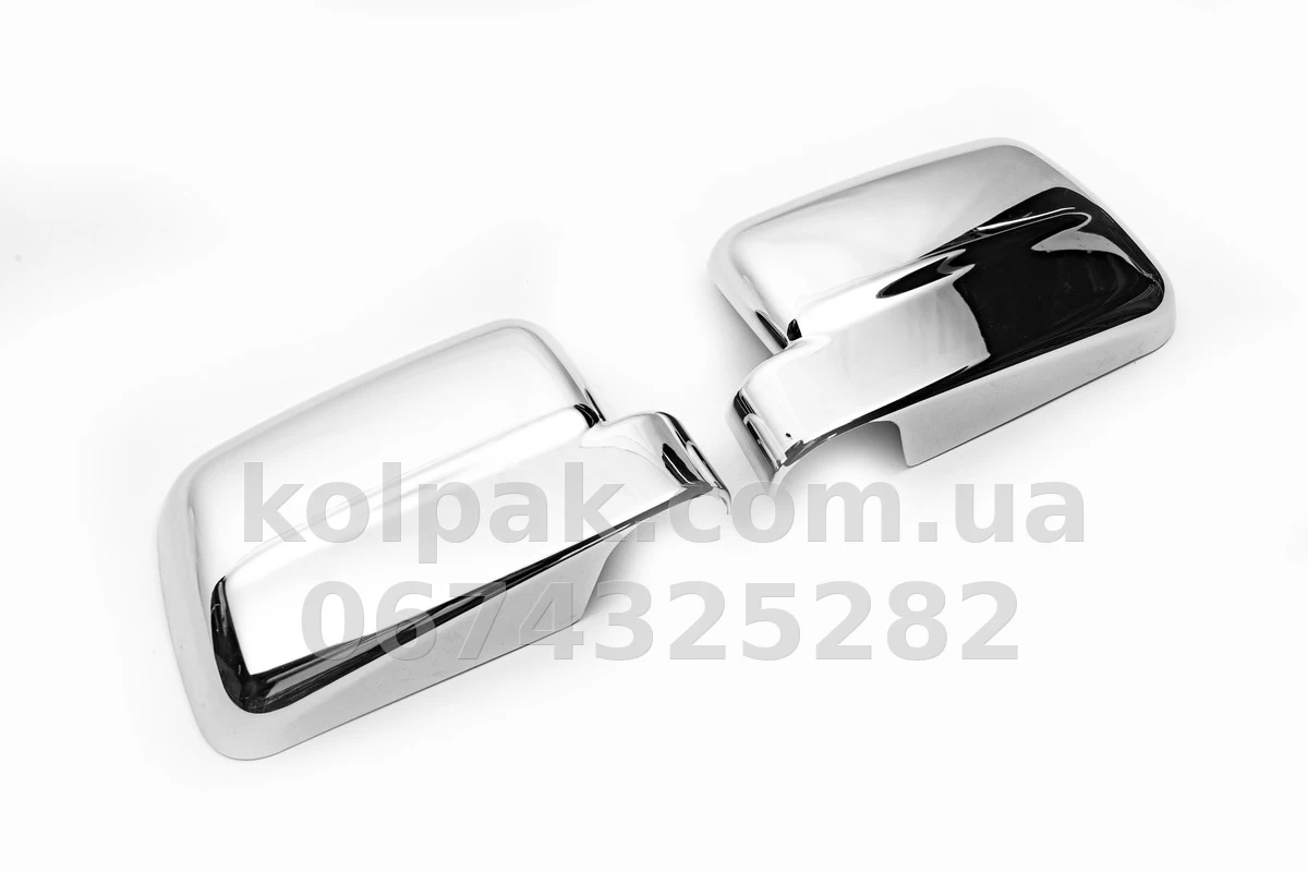 Chrome mirror covers (2 pcs, horizontal, plastic) Ford Connect 2010-2014, Carmos, 6450041 Chrome mirror covers (2 pcs, horizontal, plastic) Ford Connect 2010-2014, Carmos, 6450041 β photo 1