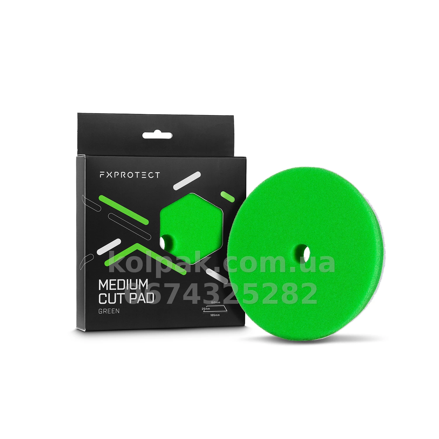 Centre Polishing pad FX Protect Medium Cut Pad Green 150/165 FX Protect FX-010 Centre Polishing pad FX Protect Medium Cut Pad Green 150/165 FX Protect FX-010 β photo 1