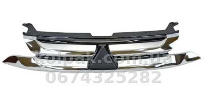 Решітка радіатора Mitsubishi Outlander 3 2015-2018, крім XL, чорна/хромована, AVTM, 184827990 Решітка радіатора Mitsubishi Outlander 3 2015-2018, крім XL, чорна/хромована, AVTM, 184827990