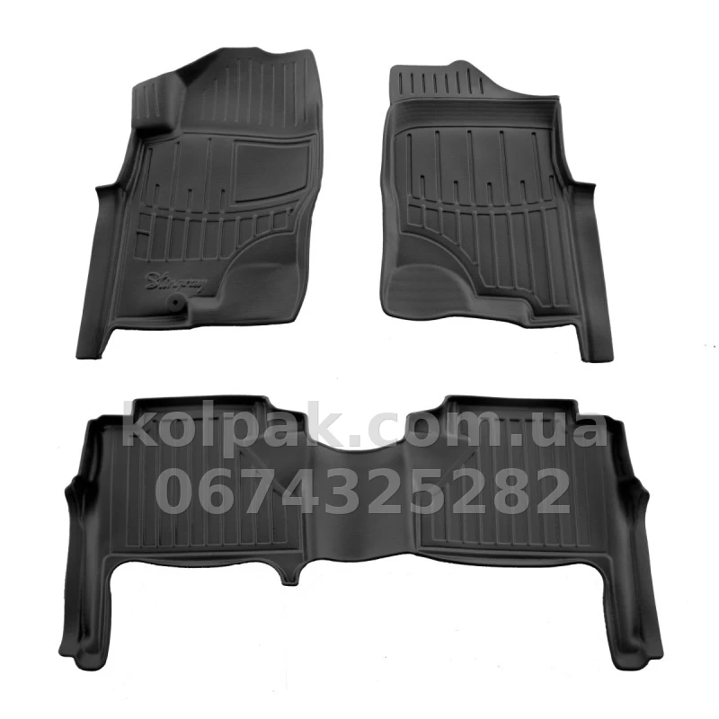 Polyurethane floor mats for Nissan Navara D40 2005-2021 with raised edges, 3 pcs Stingray 5014223 Polyurethane floor mats for Nissan Navara D40 2005-2021 with raised edges, 3 pcs Stingray 5014223 β photo 1