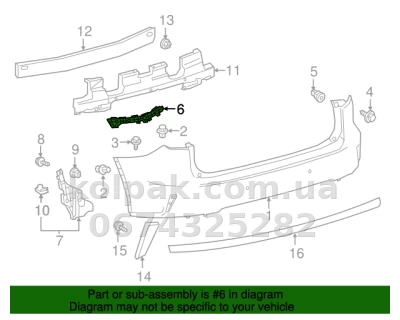 Prawy wspornik mocowania tylnego zderzaka Lexus RX 2015-, wewnętrzny, AVTM, 5257548050, 188157964 — zdjęcie 2