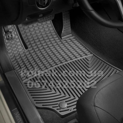 Килимки в салон Mercedes-Benz E-Class W212 2009-2015/CLS-Class C218 2010-2018, передні, чорні, Weathertech W163 — фото 2