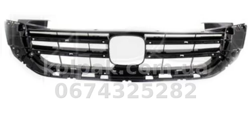 Решітка радіатора Honda Accord 9 2013-2015, зовнішня, чорний глянець, без молдинга, AVTM, 183029996 Решітка радіатора Honda Accord 9 2013-2015, зовнішня, чорний глянець, без молдинга, AVTM, 183029996 — фото 1