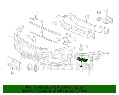 Left front bumper mounting bracket Honda Civic 2011-2015, AVTM, 71198TR0A02, 183027931 — photo 2