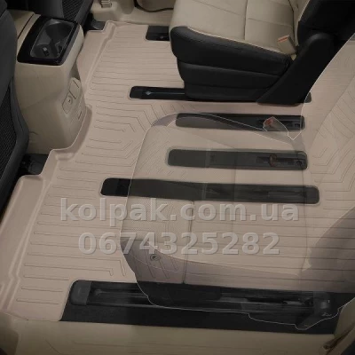 Килимки в салон Mercedes-Benz GLS-Class X167 2019-, 2/3 ряд, 6 місць, з бортиком, задні, бежеві, Weathertech 4515952 — фото 2