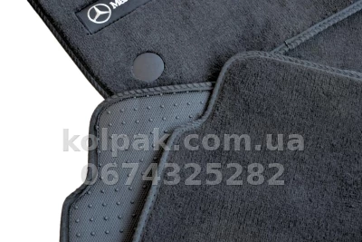Ворсові килимки в салон Mercedes-Benz E-Class W211 2002-2009, задній привід, Premium, чорні, AVTM BLCLX1343 — фото 9