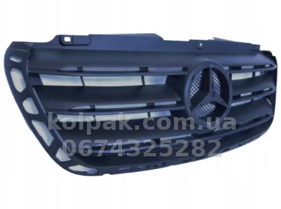 Решітка радіатора Mercedes-Benz Sprinter 2018-, з накладкою, чорна, AVTM, 184636991