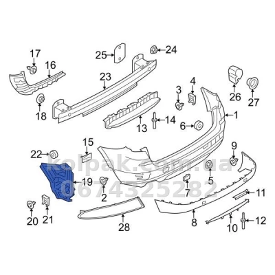 Ліве кріплення заднього бампера BMW Х3 F25 2010-2017, AVTM, 51127210077, 181427961 Ліве кріплення заднього бампера BMW Х3 F25 2010-2017, AVTM, 51127210077, 181427961 — фото 2