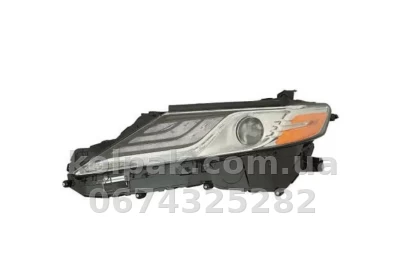 Front left headlight Toyota Camry XV70 2017-2021, manual adjustment, without bulbs (LED), yellow insert, Depo, 31211AWLAS1 — photo 2