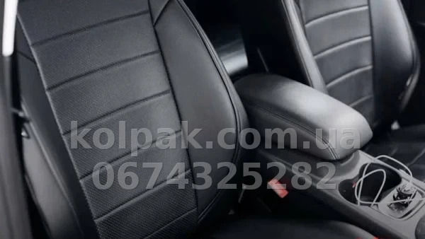 Seat covers Renault Logan 2 2014- (one-piece), synthetic leather, black Seintex 86430 Seat covers Renault Logan 2 2014- (one-piece), synthetic leather, black Seintex 86430 β photo 1