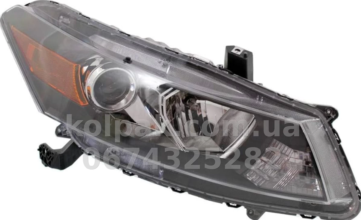 Front right headlight Honda Accord 8 2008-2012 SD USA, electric/manual adjustment, without bulbs (HB4/HB3/WY21W/W5W), white, Depo, 2171165RLDEM2 Front right headlight Honda Accord 8 2008-2012 SD USA, electric/manual adjustment, without bulbs (HB4/HB3/WY21W/W5W), white, Depo, 2171165RLDEM2 β photo 1