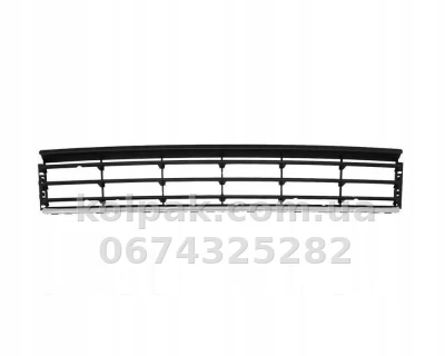 Решітка бампера Volkswagen Passat B7 2011-2015, середня, із хромованим молдингом, AVTM, 3AA853671A9B9, 7423 912 Решітка бампера Volkswagen Passat B7 2011-2015, середня, із хромованим молдингом, AVTM, 3AA853671A9B9, 7423 912