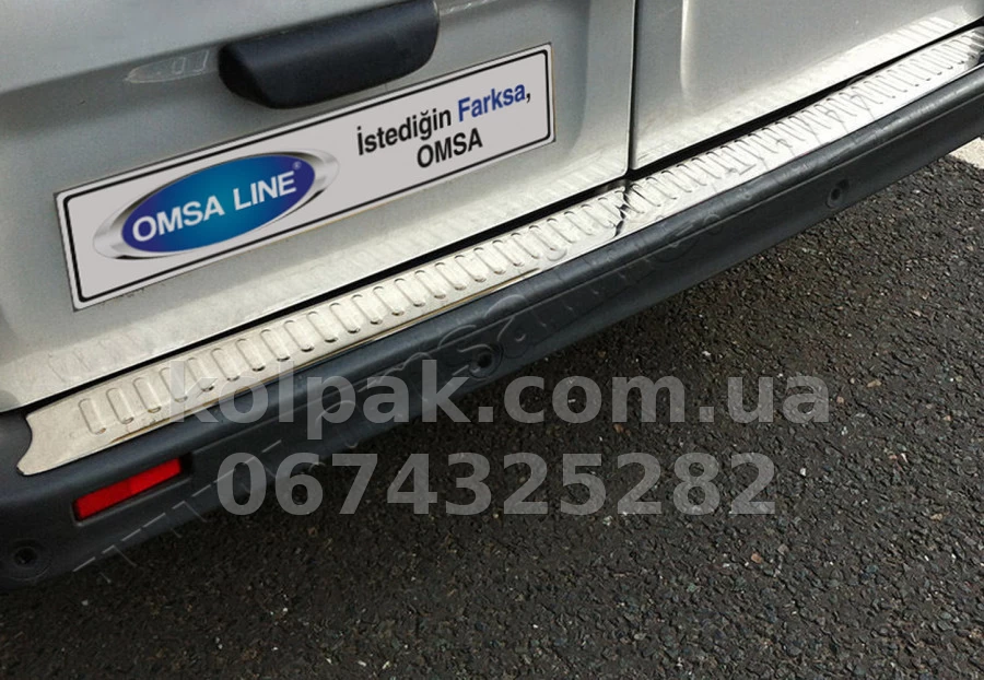 Chrome rear bumper protector (Matt) Opel Vivaro/Renault Trafic 2001-2014, OmsaLine, 5221093T Chrome rear bumper protector (Matt) Opel Vivaro/Renault Trafic 2001-2014, OmsaLine, 5221093T β photo 1