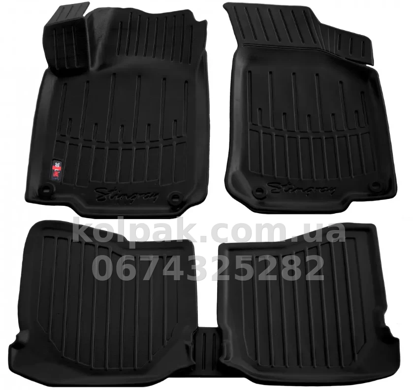 Floor mats for Skoda Octavia Tour 1996-2004/Volkswagen Golf 4 1997-2003/Bora 1998-2005/Seat Toledo 1999-2004, with raised edges, polyurethane, 5 pcs, Stingray, 5020015 Floor mats for Skoda Octavia Tour 1996-2004/Volkswagen Golf 4 1997-2003/Bora 1998-2005/Seat Toledo 1999-2004, with raised edges, polyurethane, 5 pcs, Stingray, 5020015 β photo 1