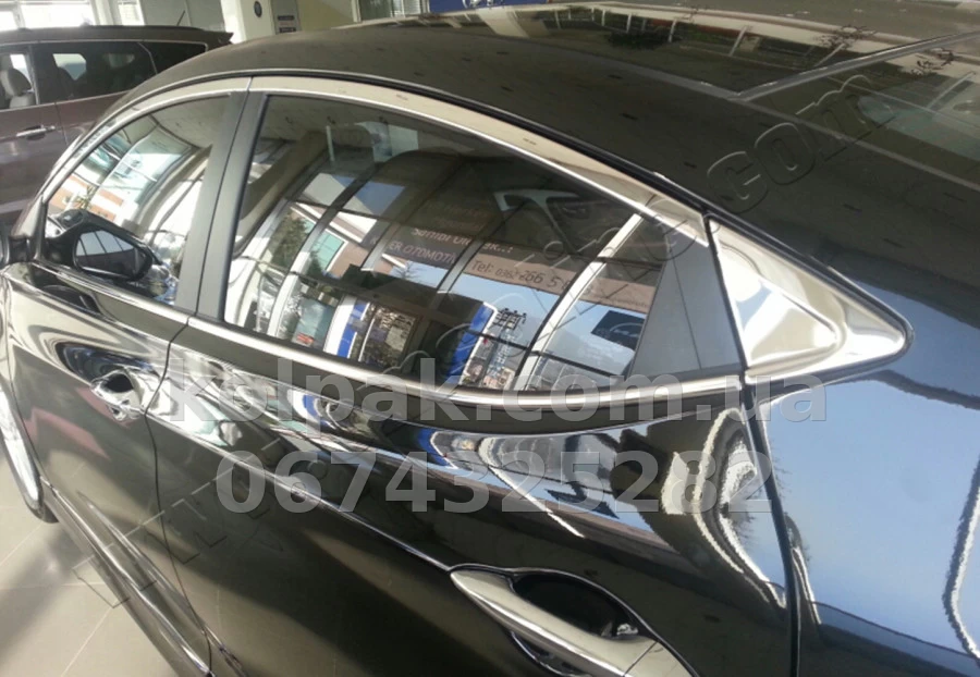 Chrome window trims (10 pcs, full set) Hyundai Elantra 2011-, OmsaLine, 3206146 Chrome window trims (10 pcs, full set) Hyundai Elantra 2011-, OmsaLine, 3206146 β photo 1