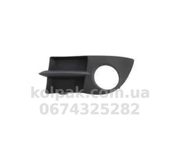 Ліва решітка бампера Renault Sybmol 1/Clio 2 2006-2008, з отвором для протитуманної фари, чорна, AVTM, 185630913 Ліва решітка бампера Renault Sybmol 1/Clio 2 2006-2008, з отвором для протитуманної фари, чорна, AVTM, 185630913 — фото 1