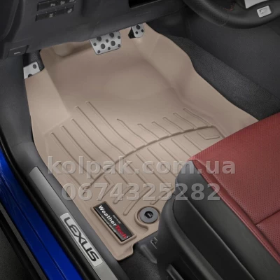 Килимки в салон Lexus NX 2015-, з бортиком, передні, бежеві, Weathertech 457491 — фото 2