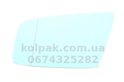 Лівий вкладиш дзеркала BMW 5-Series E60/61 2003-2008, асферичний, із підігрівом, блакитне скло, AVTM, 51167065081, 186471845