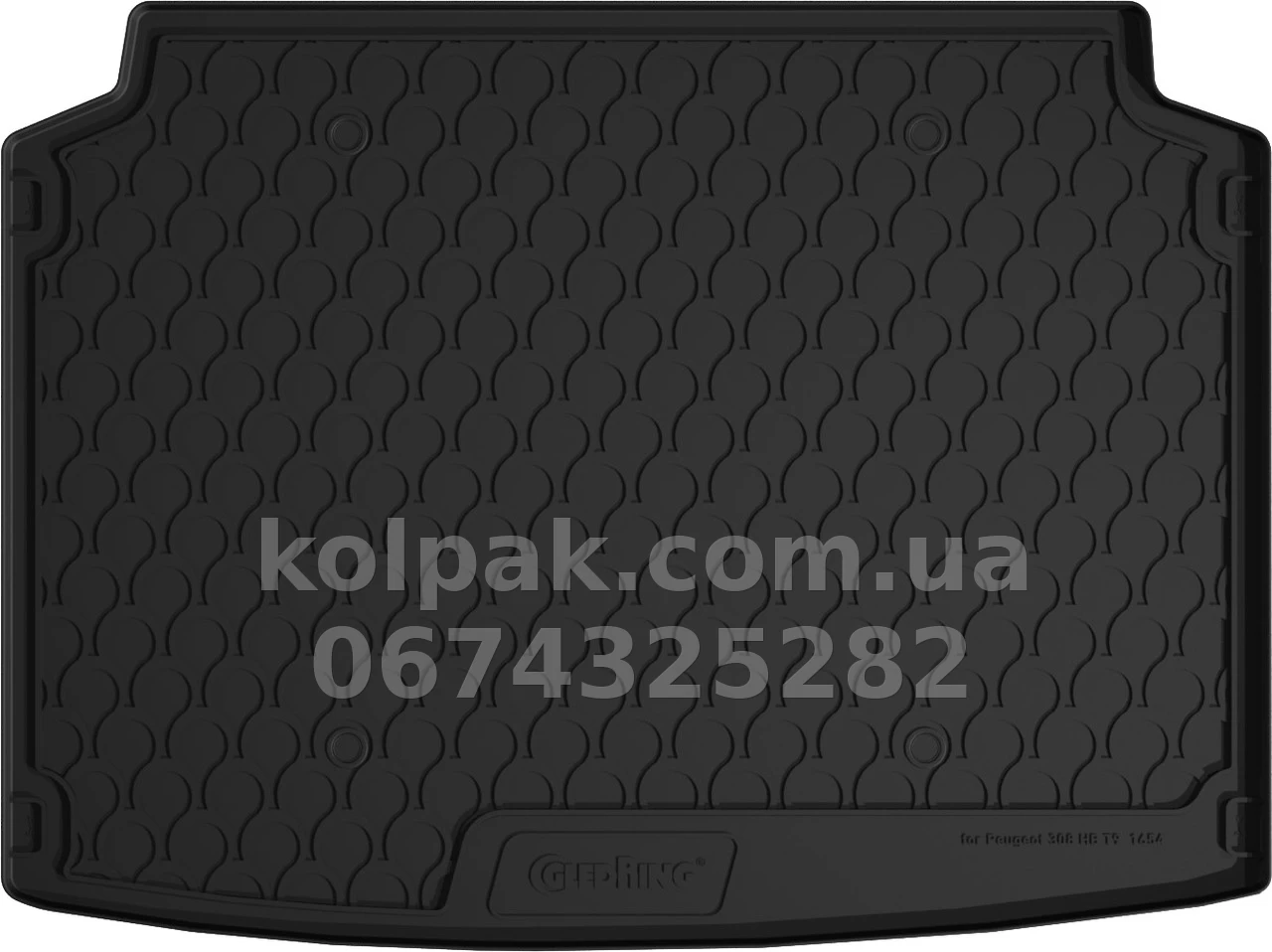Килимок у багажник Peugeot 308 HB 2013-2021, GledRing GR 1654 Килимок у багажник Peugeot 308 HB 2013-2021, GledRing GR 1654 — фото 1