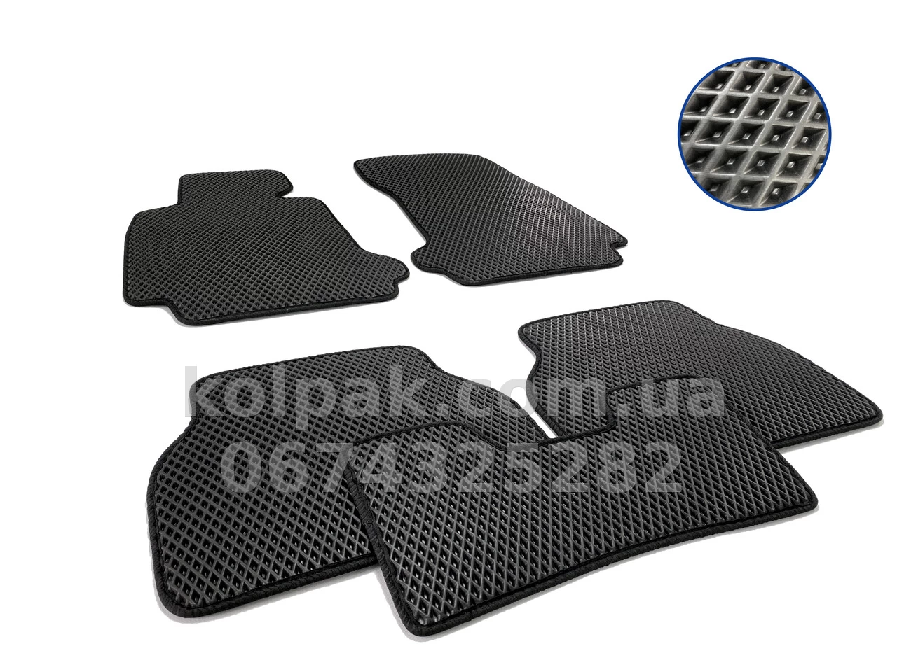 Килимки в салон BMW 5-Series E39 1995-2003, EVA, чорні, 5 шт., AVTM BLCEV1044 Килимки в салон BMW 5-Series E39 1995-2003, EVA, чорні, 5 шт., AVTM BLCEV1044 — фото 1