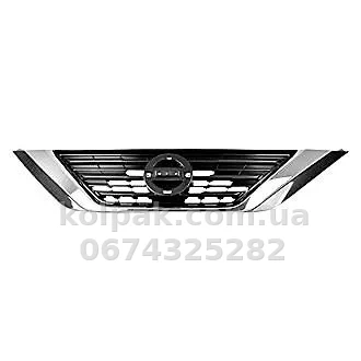 Решітка радіатора Nissan Altima 2016-2018, чорний глянець/хромована, AVTM, 185053990 Решітка радіатора Nissan Altima 2016-2018, чорний глянець/хромована, AVTM, 185053990 — фото 1