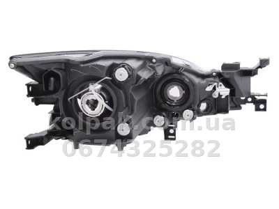 Передня ліва фара Mazda 6 (GH) 2007-2010, H9/H11, чорна рамка, автоматичне/механічне регулювання, Depo, 216-1155L-LDEM2 — фото 2