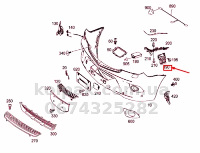 Праве кріплення переднього бампера Mercedes-Benz Sprinter 2006-2013, AVTM, A9068850263, 183547932 — фото 2