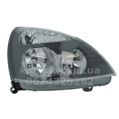 Передня права фара Renault Clio 2 2001-2006 сіра, H7/H1, електричне регулювання, Depo, 551-1138R-LDEM6 Передня права фара Renault Clio 2 2001-2006 сіра, H7/H1, електричне регулювання, Depo, 551-1138R-LDEM6
