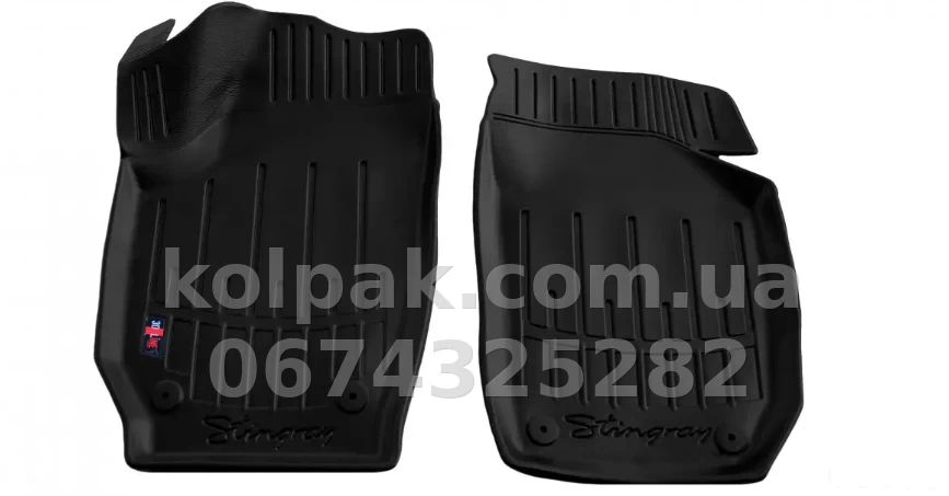 Polyurethane floor mats for Skoda Fabia 2 5J 2007-2014/Roomster 2006-2015/Praktik 2007-2014, with raised edges, 2 pcs, Stingray, 5020022 Polyurethane floor mats for Skoda Fabia 2 5J 2007-2014/Roomster 2006-2015/Praktik 2007-2014, with raised edges, 2 pcs, Stingray, 5020022 β photo 1
